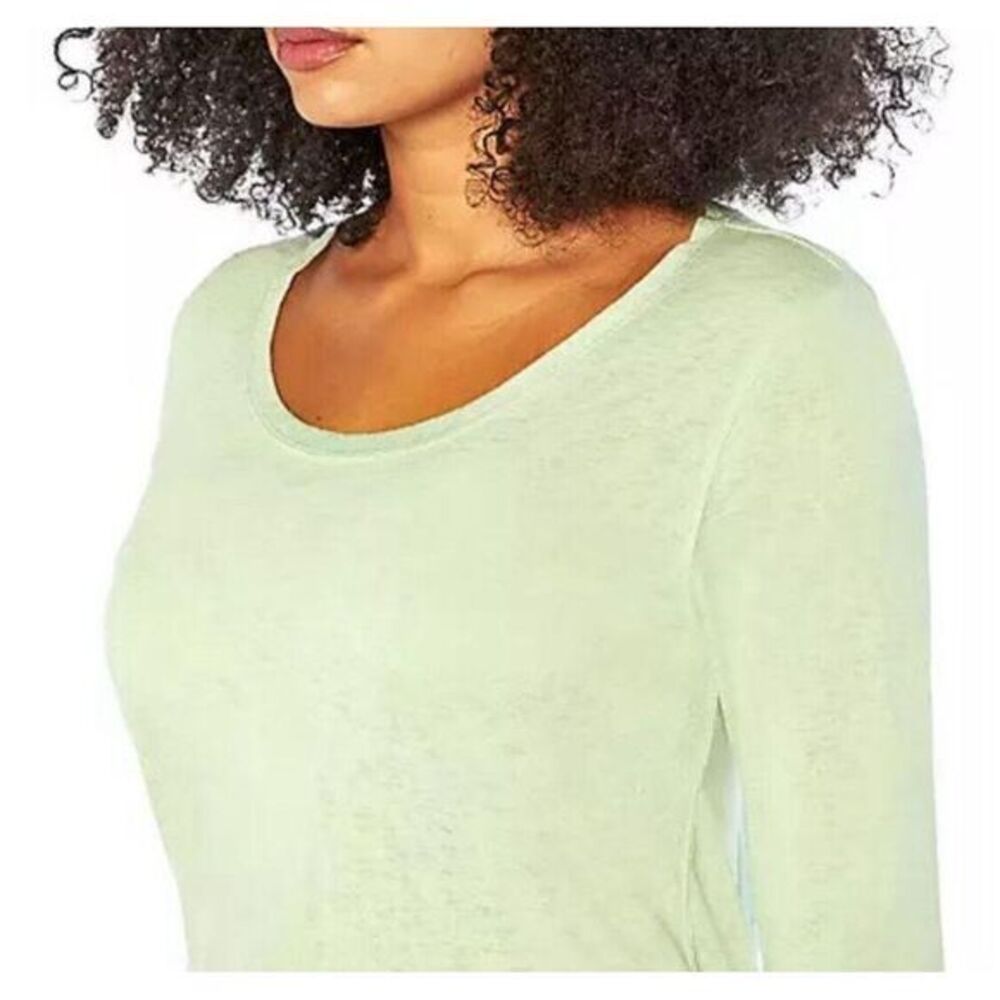 GAP Long Sleeve Slub Tee Women's Large Mint Green Soft T-Shirt